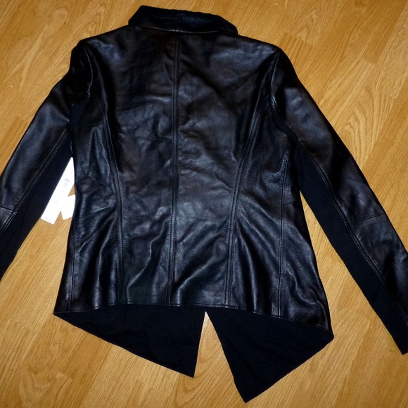 New DKNY Black Lambskin Leather Jacket - Size S - Picture 3 of 6